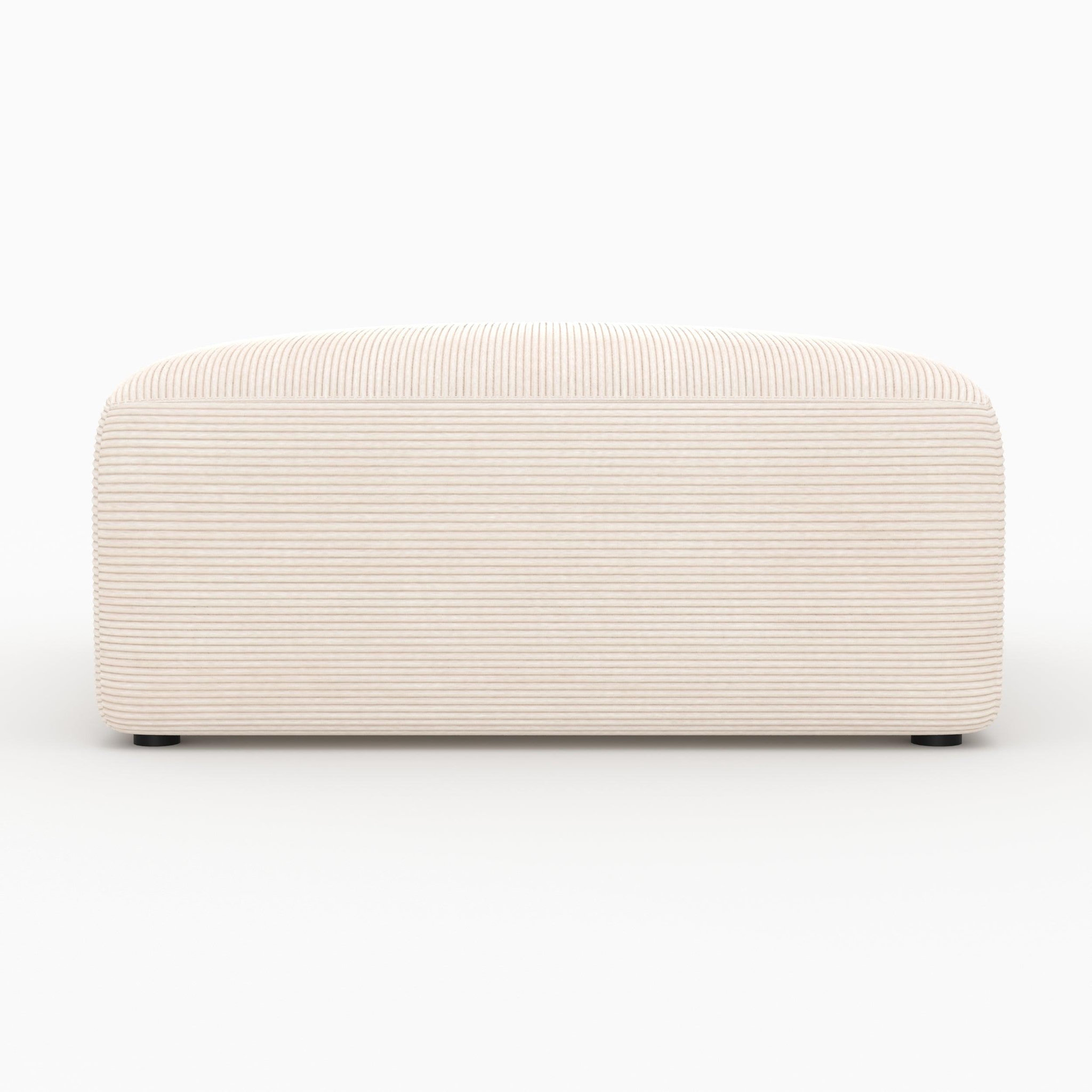 Voir la diapositive 5 : MAISON PAVANE Canapé modulable en velours blanc 2 places avec pouf-mina