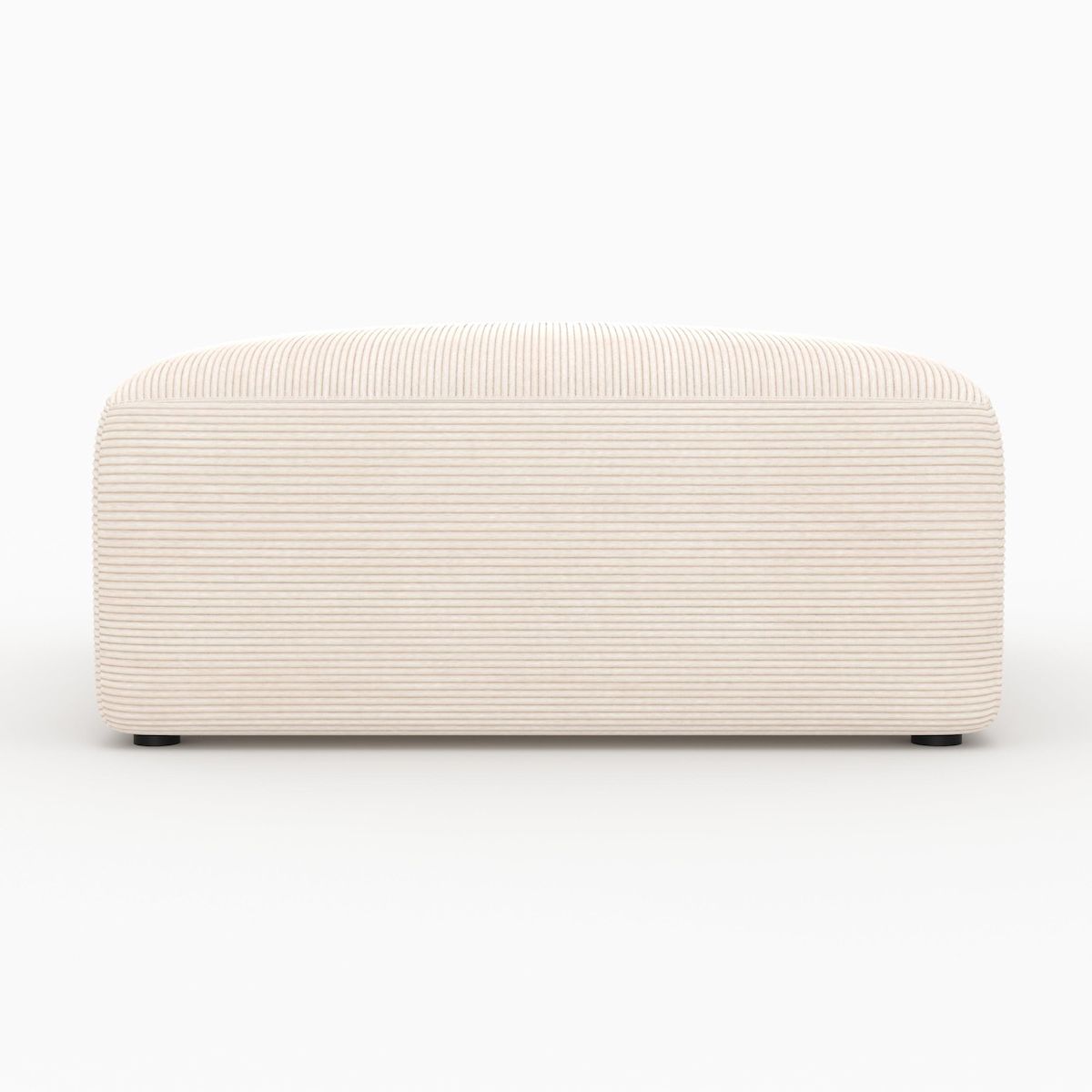 Rendez vous déco Canapé modulable en velours blanc 2 places avec pouf-Mina