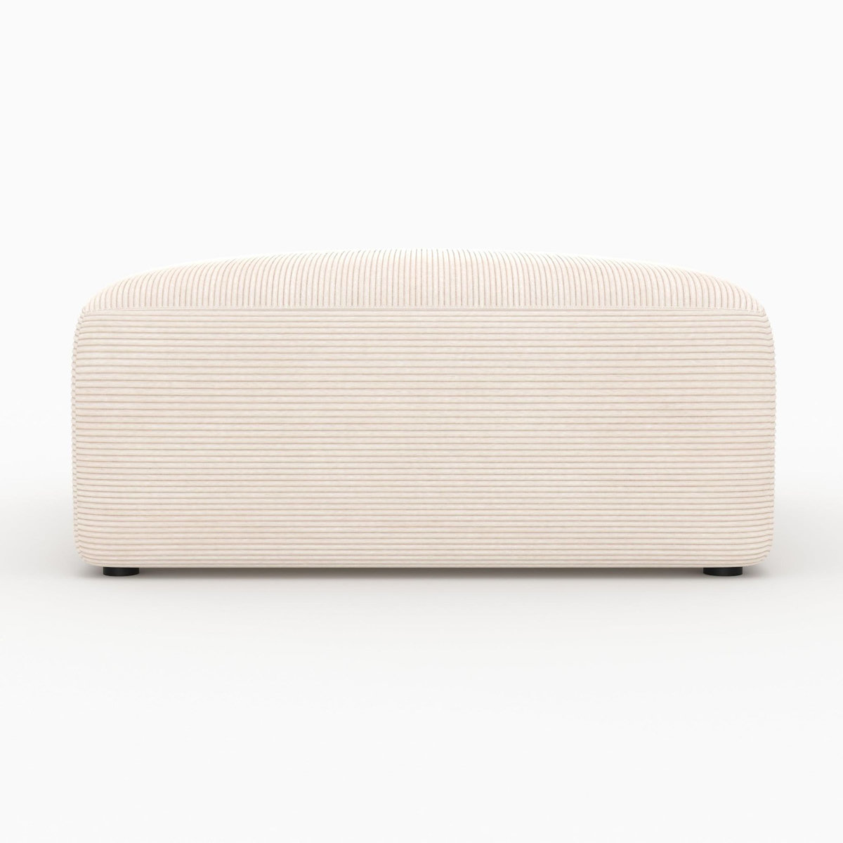 Rendez vous déco Canapé modulable en velours blanc 2 places avec pouf-Mina