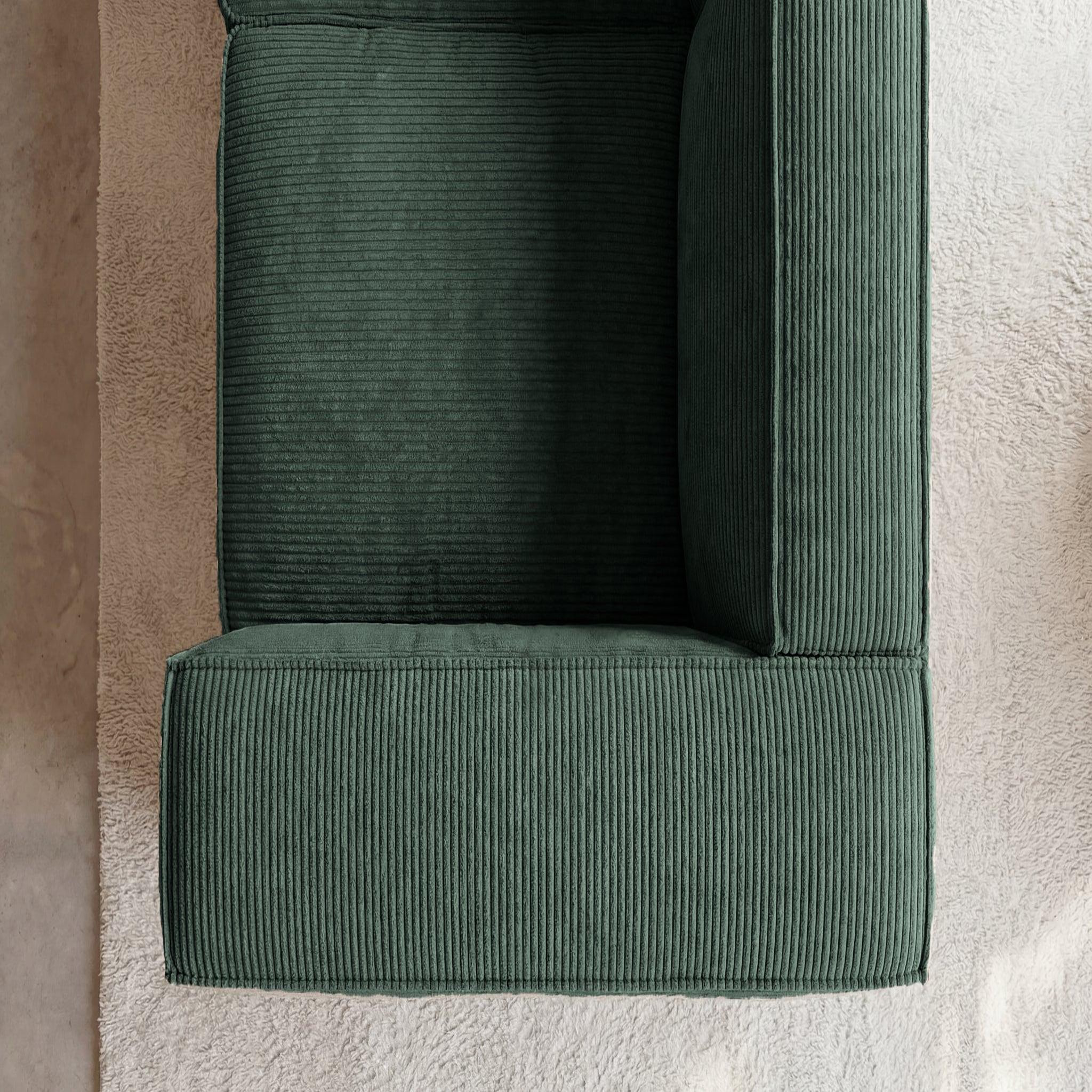 Voir la diapositive 6 : CASANOVA PARIS Mini basil - canapé droit velours côtelé 2 places
