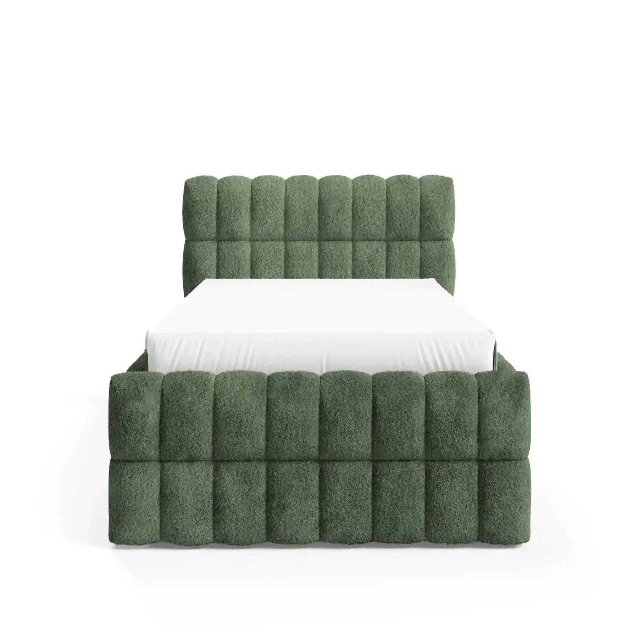 Voir la diapositive 1 : CASANOVA PARIS Voltaire - lit coffre tissu bouclette vert