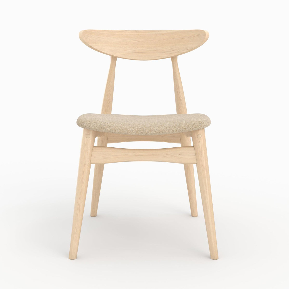 Rendez vous déco Lot de 2 chaises en tissu gris et bois d'hévéa - Josette