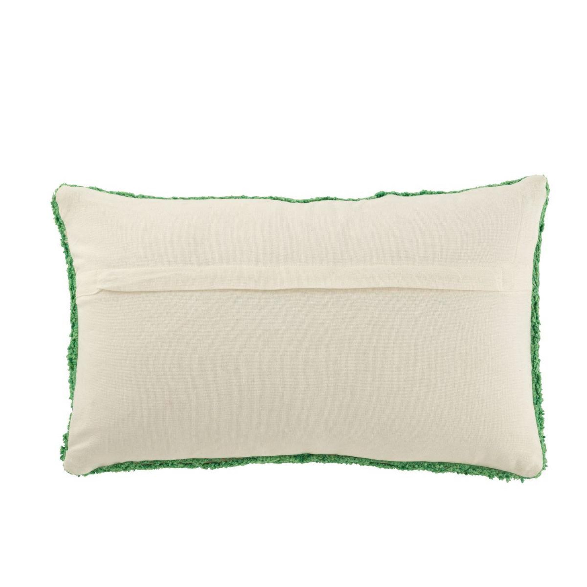 Voir la diapositive 2 : J-LINE Coussin déco tufté bonjour  polly  30x50cm vert