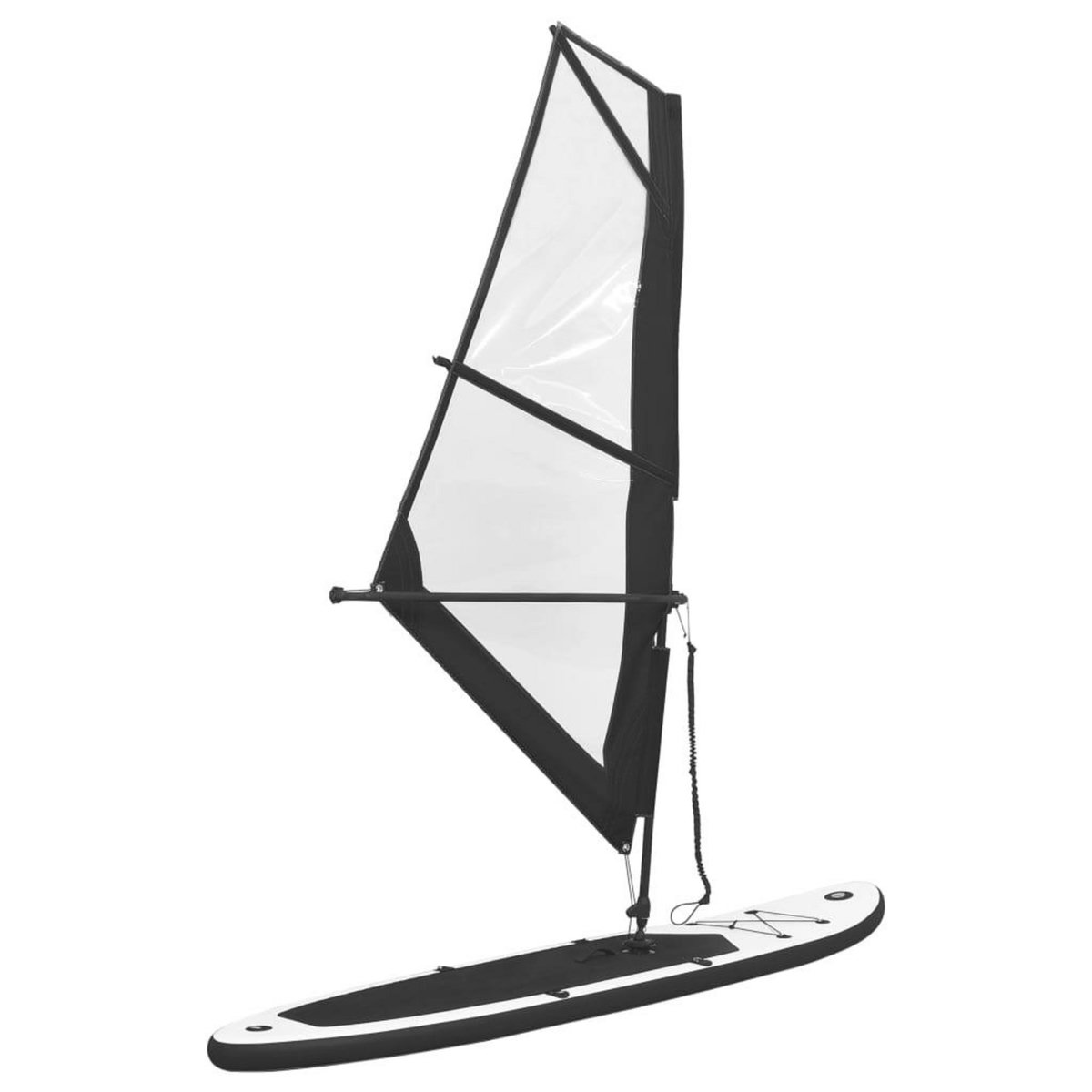 VIDAXL Ensemble de planche SUP gonflable avec voile Noir et blanc