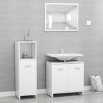 VIDAXL Ensemble de meubles de salle de bain 3pcs Blanc Bois ingenierie