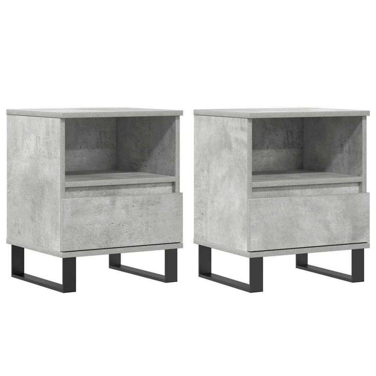 VIDAXL Tables de chevet 2 pcs gris beton 40x35x50 cm bois d'ingenierie