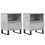 Voir la diapositive 2 : VIDAXL Tables de chevet 2 pcs gris beton 40x35x50 cm bois d'ingenierie