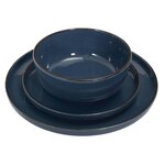 Paris Prix Service de Table 12 Pièces  Grès du Temps  27cm Bleu