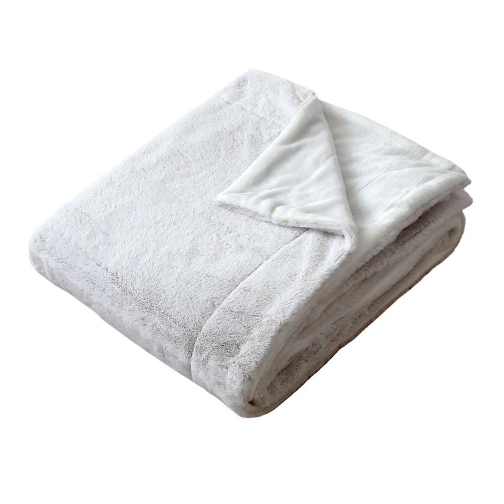 ENJOY HOME Plaid xl imitation fourrure  rabbit  180x220cm blanc