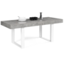 Voir la diapositive 1 : ID MARKET Table à manger extensible rectangle OREGON avec rangement 4-8 personnes effet béton et blanc 160-200 cm