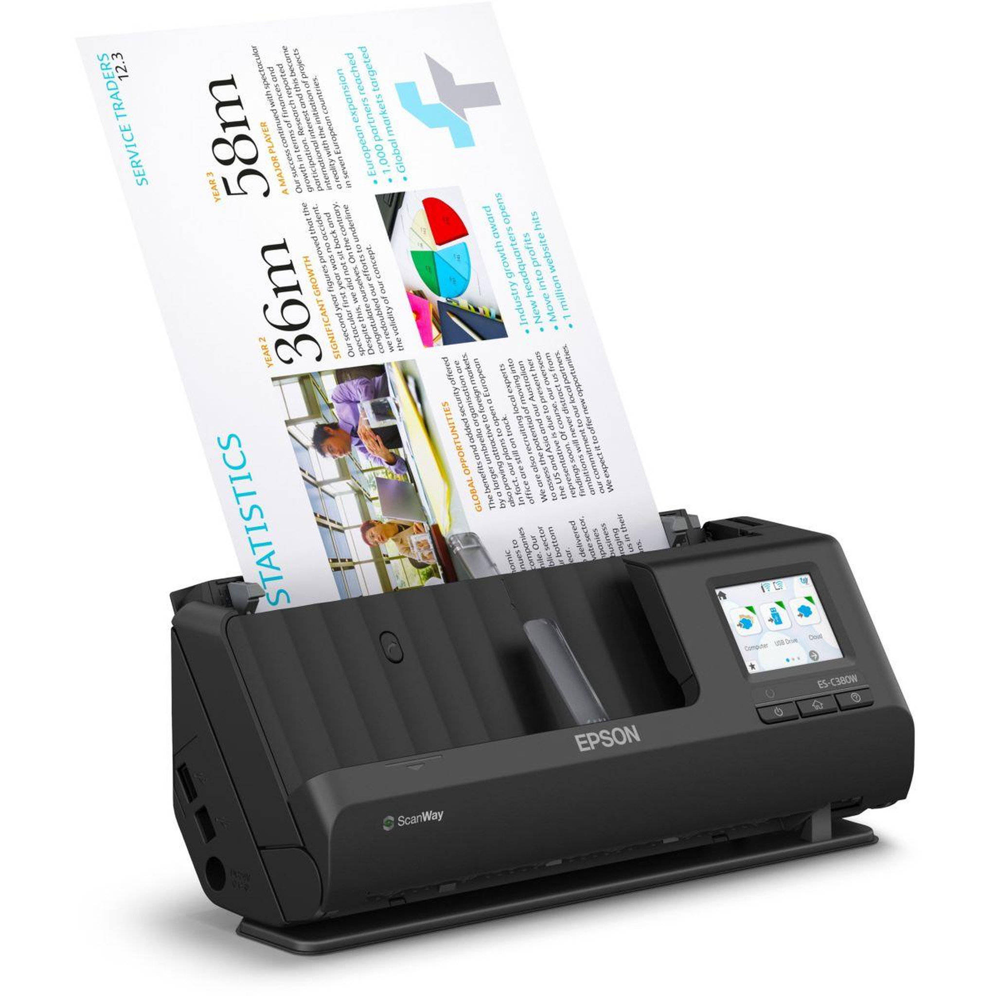 Voir la diapositive 2 : Epson Scanner à défilement ES-C380W