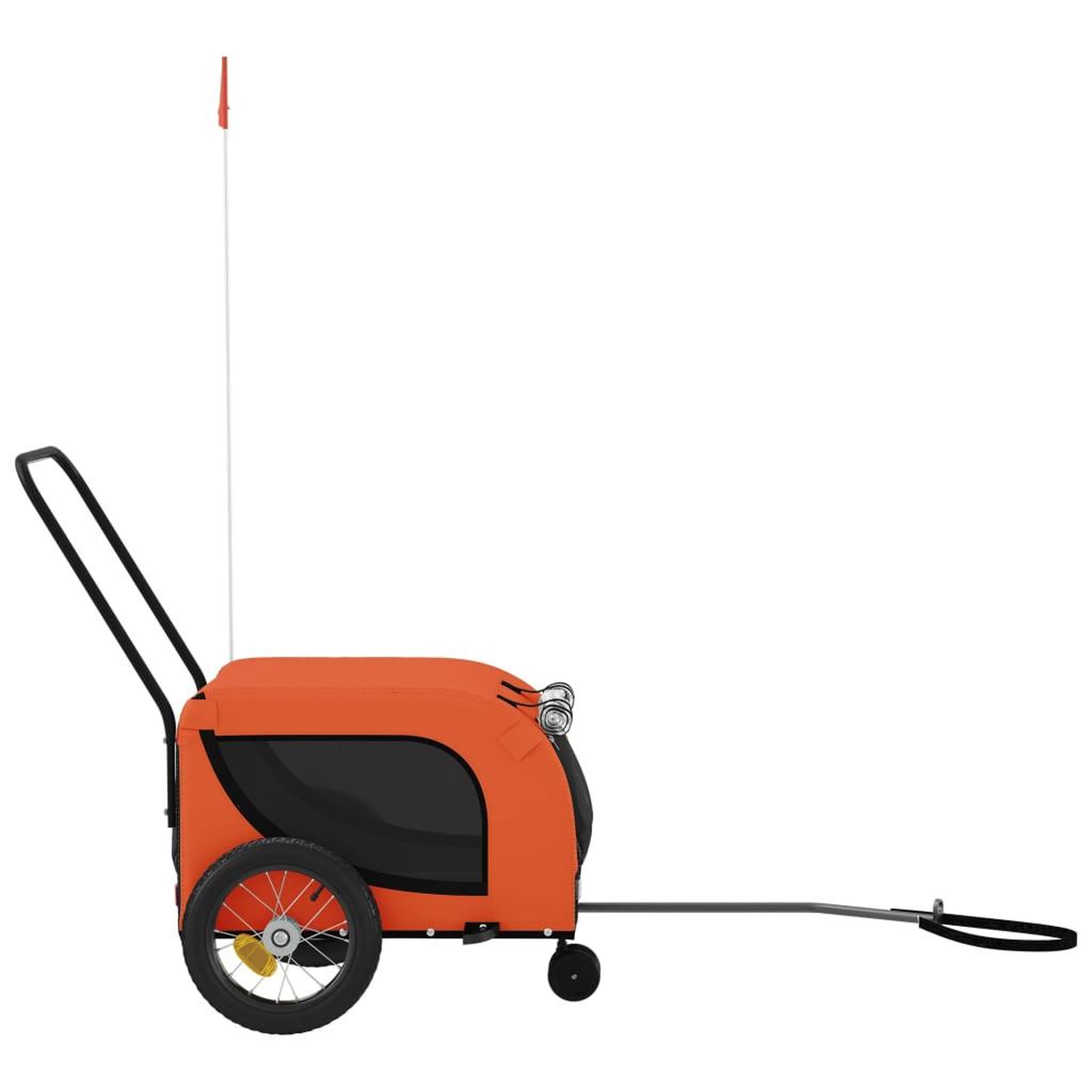 Voir la diapositive 5 : VIDAXL Remorque de velo pour animaux de compagnie orange et noir