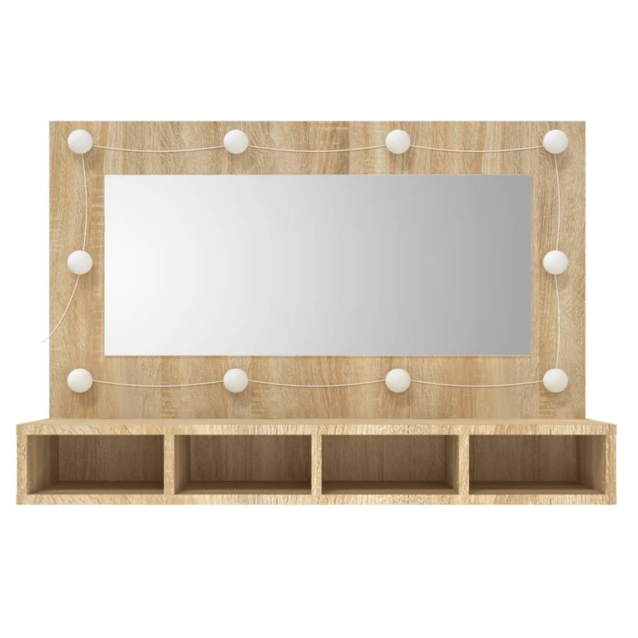 Voir la diapositive 4 : VIDAXL Armoire a miroir avec LED Chene sonoma 90x31,5x62 cm