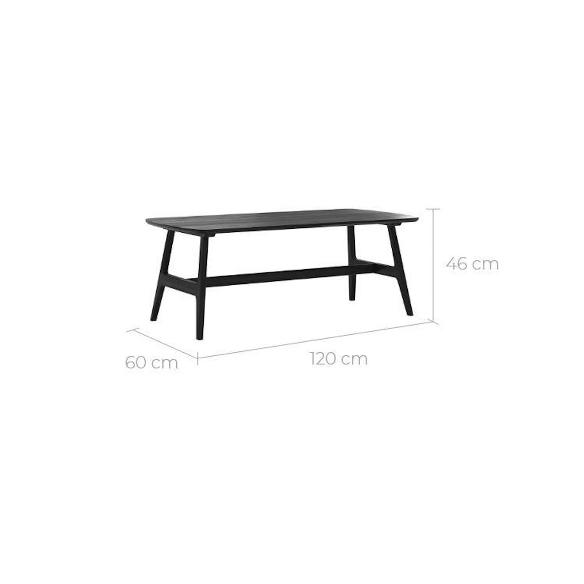 Rendez vous déco Table basse 120 cm en bois noir-Suly