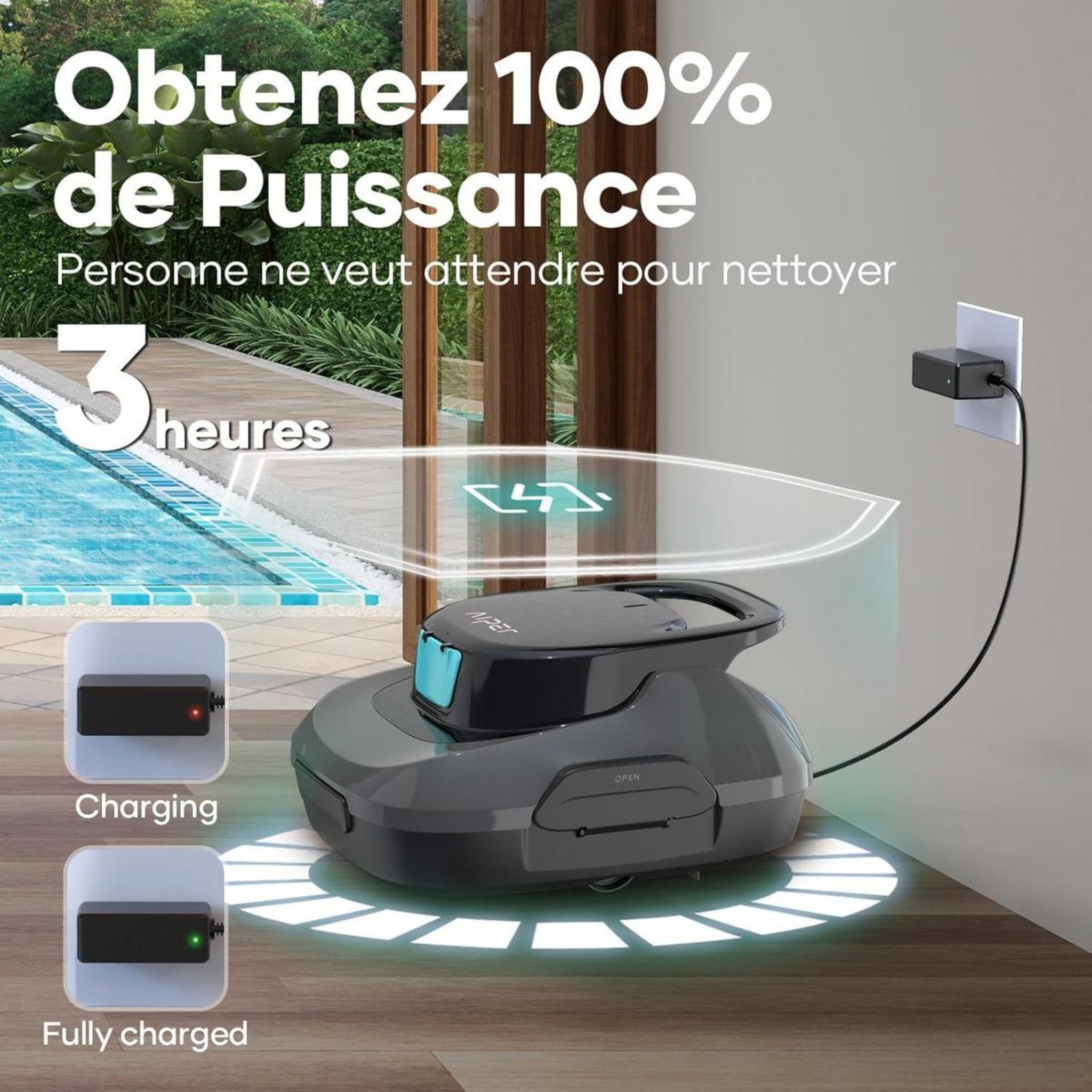 Voir la diapositive 5 : AIPER Robot piscine scuba se sans fil - fond - idéal bassin jusqu'à 80 m²