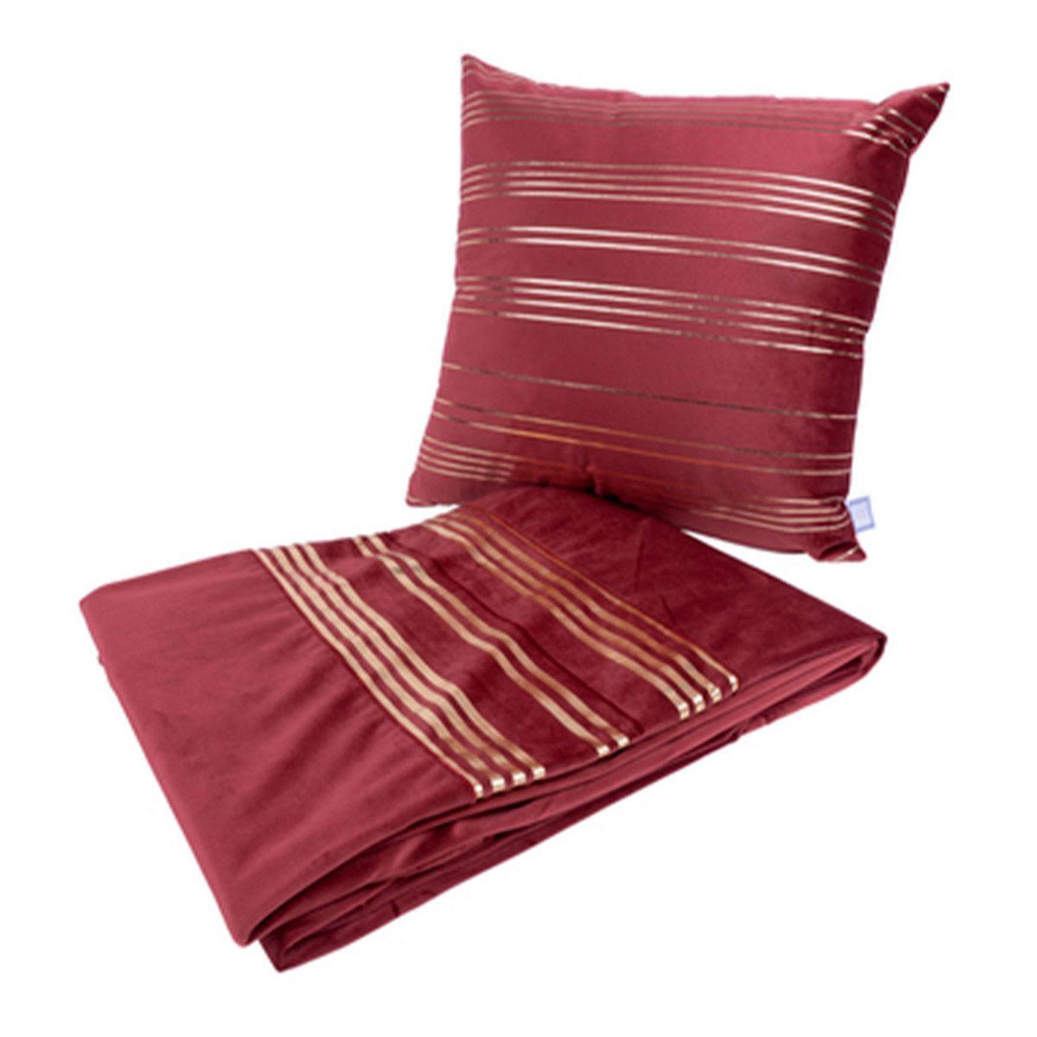 Paris Prix Ensemble coussin & plaid  prisma iii  130x170cm rouge