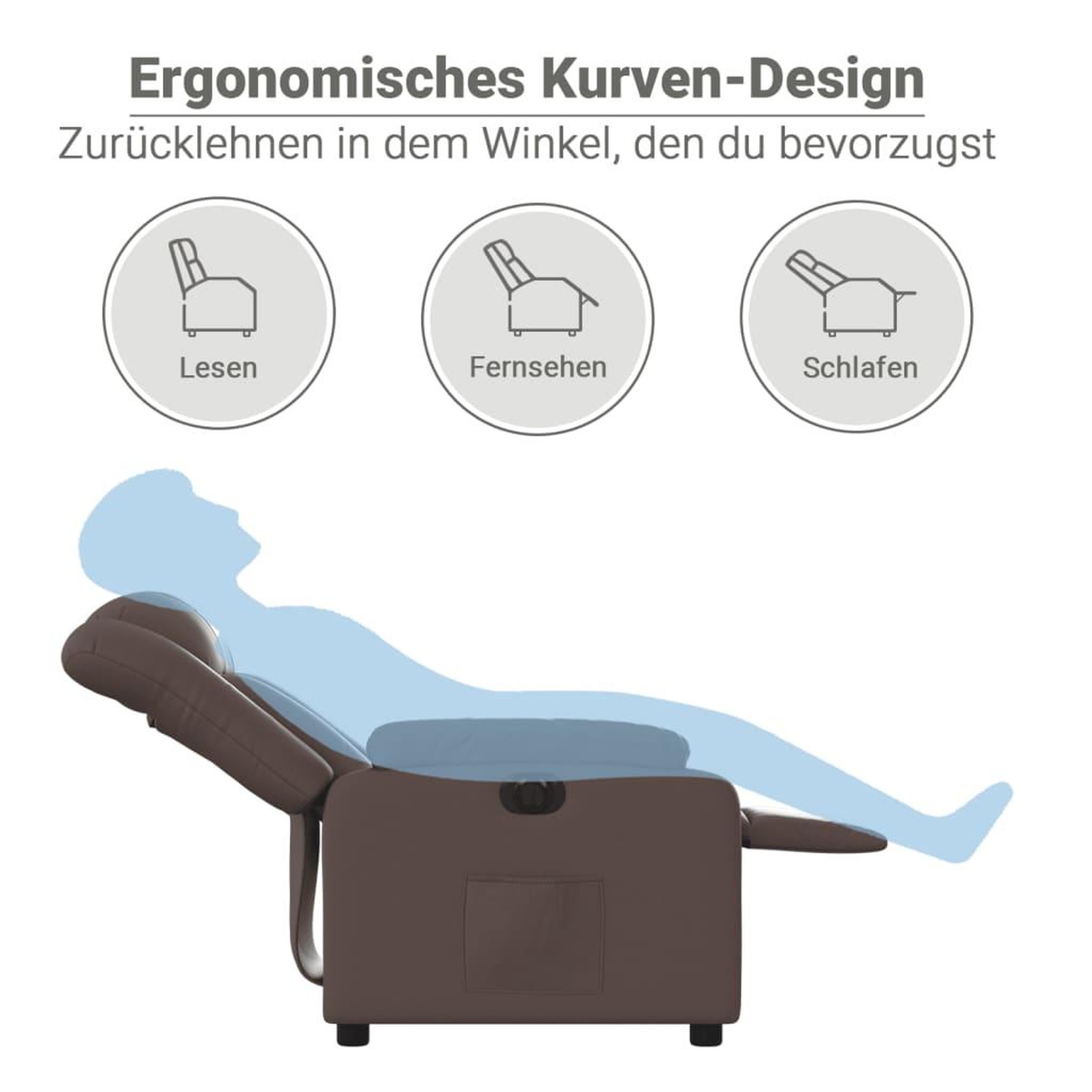 Voir la diapositive 6 : VIDAXL Fauteuil inclinable electrique Marron Similicuir