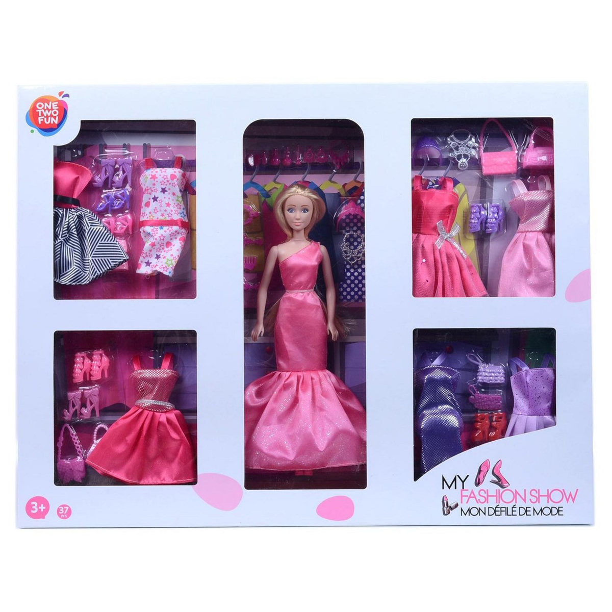 One Two Fun Mega Coffret Poupée + 37 accessoires 