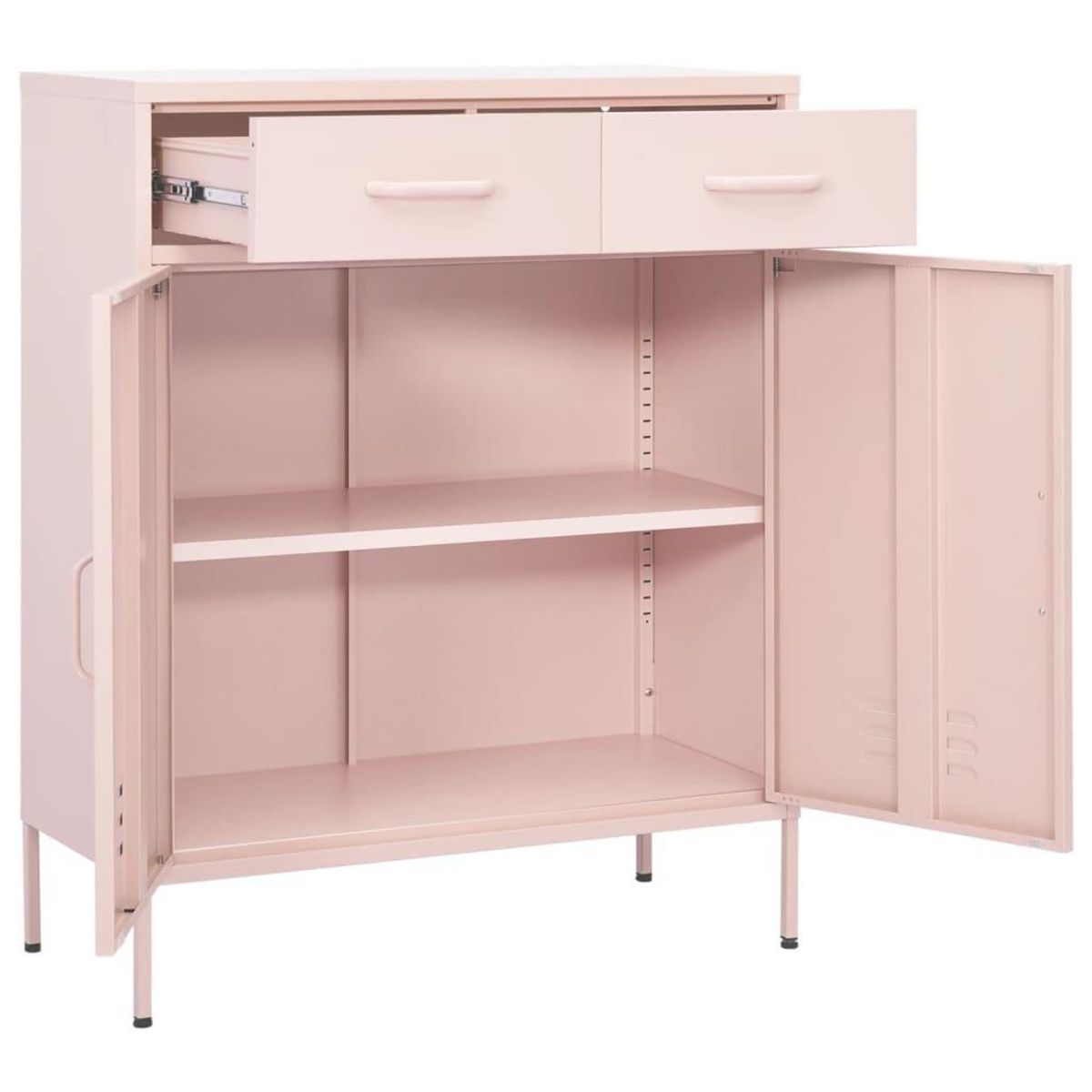 VIDAXL Armoire de rangement Rose 80x35x101,5 cm Acier