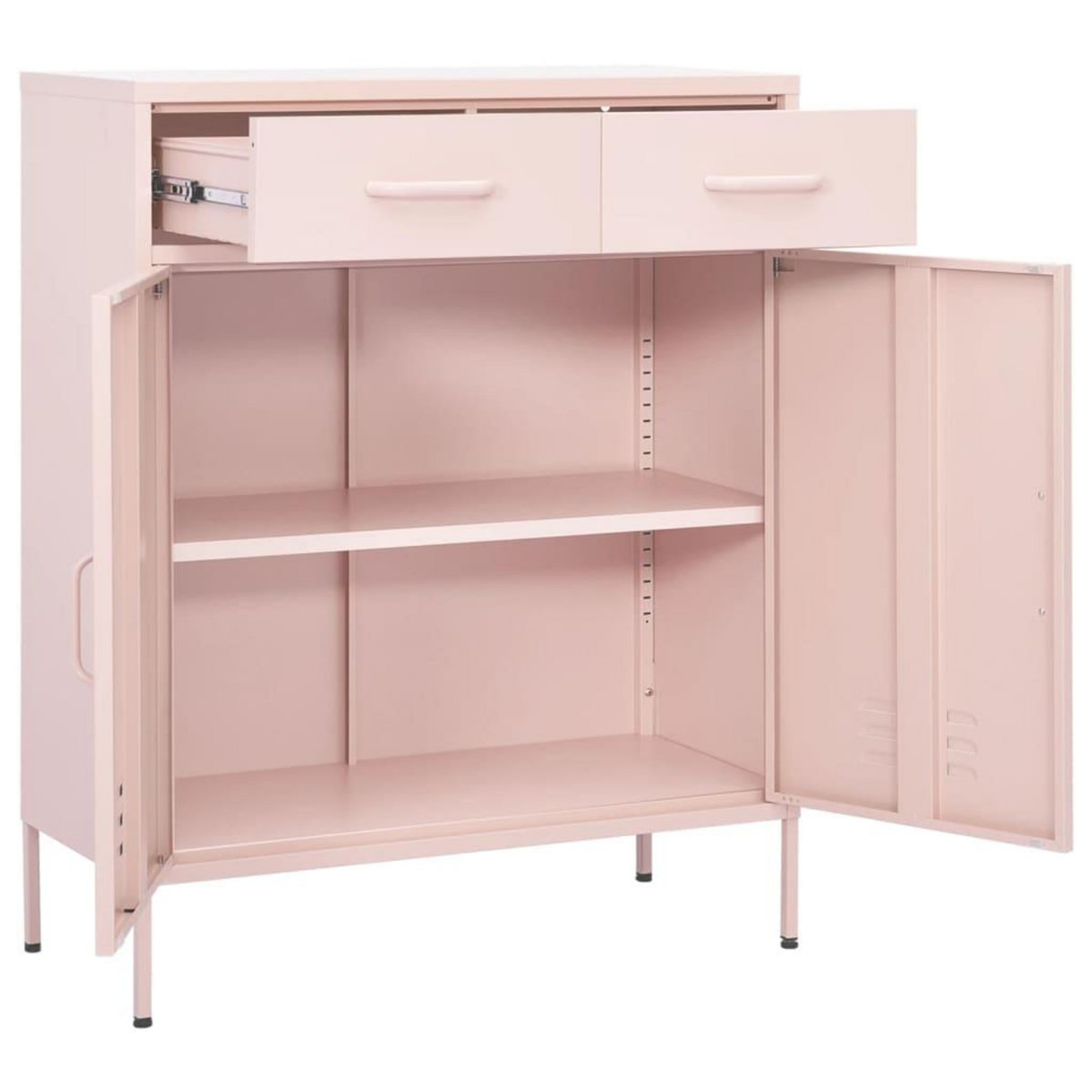 VIDAXL Armoire de rangement Rose 80x35x101,5 cm Acier