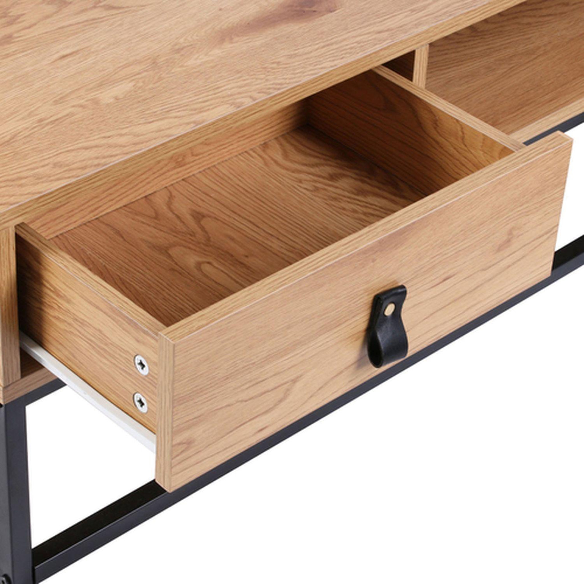 Voir la diapositive 3 : TOILINUX Table basse abbott en mdf et métal - 1 tiroir