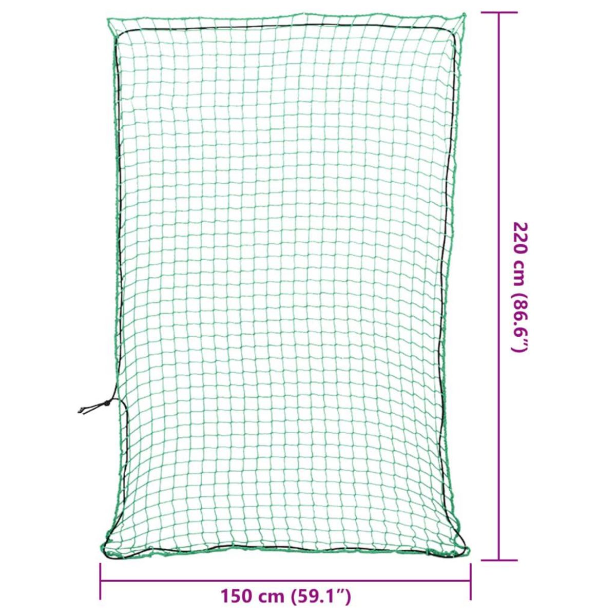 VIDAXL Filet pour remorque avec corde elastique vert 2,2x1,5 m PP