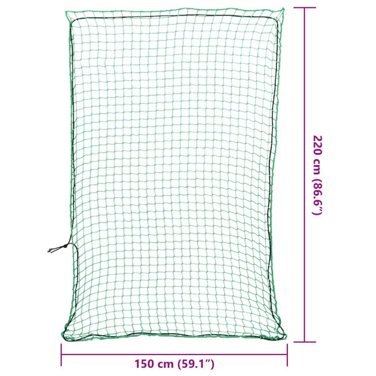 VIDAXL Filet pour remorque avec corde elastique vert 2,2x1,5 m PP