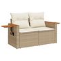 Voir la diapositive 4 : VIDAXL Salon de jardin avec coussins 7 pcs beige resine tressee acacia