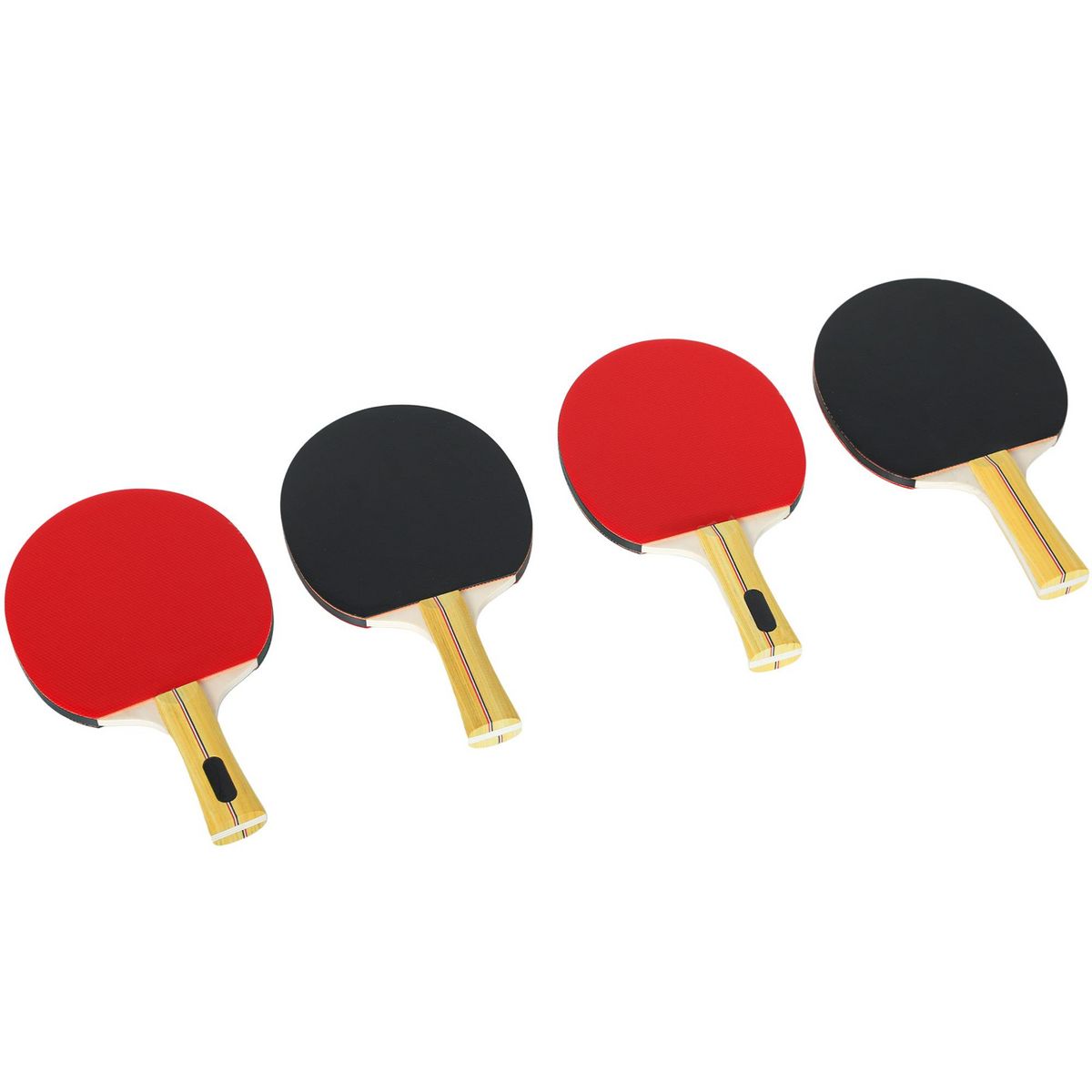 HOMCOM Set de 4 raquettes de tennis de table ping-pong - 8 balles, sacoche zippée de transport inclus