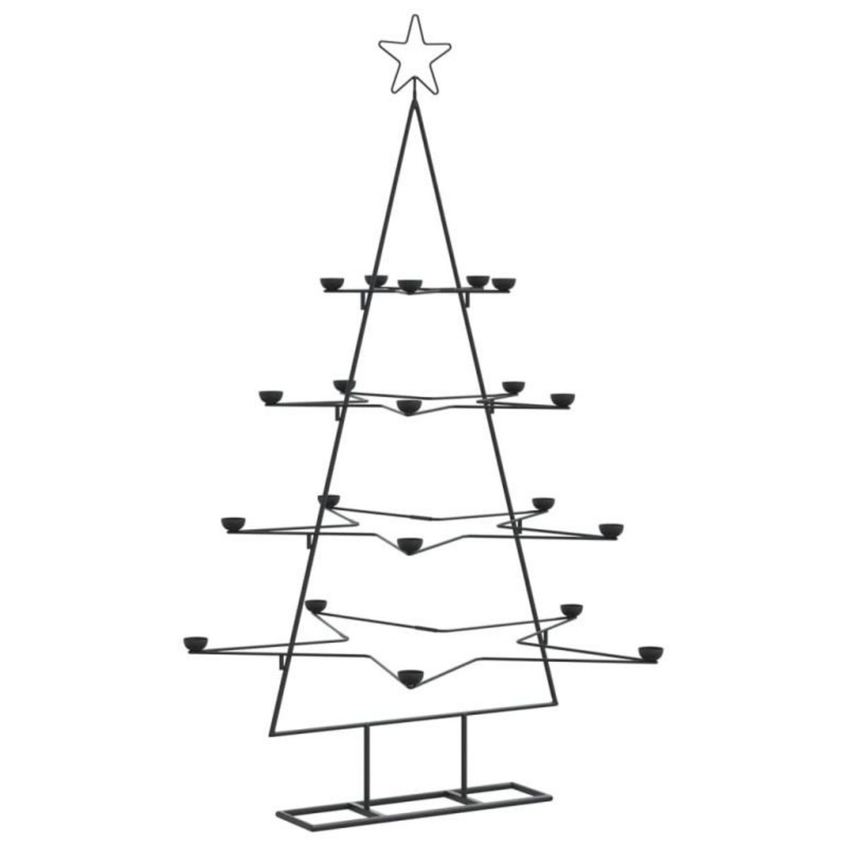 VIDAXL Arbre de Noël en métal pour décoration noir 140 cm