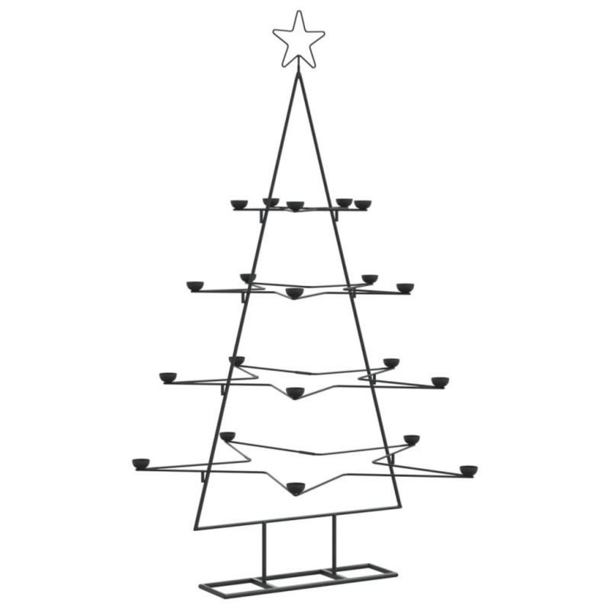 VIDAXL Arbre de Noël en métal pour décoration noir 140 cm