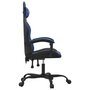 Voir la diapositive 4 : VIDAXL Chaise de jeu pivotante Noir et bleu Similicuir
