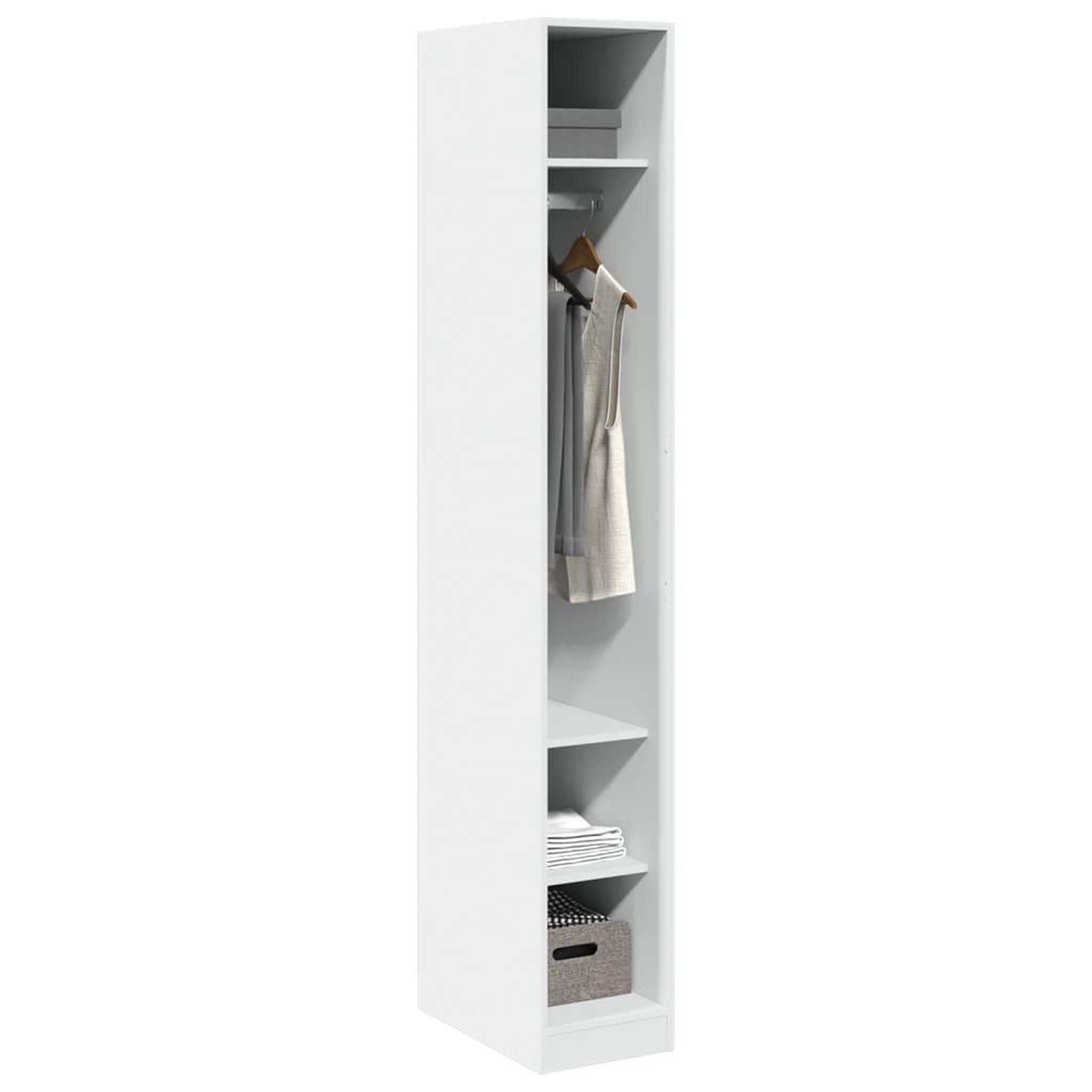 Voir la diapositive 3 : VIDAXL Garde-robe Blanc 30x50x200 cm Bois d'ingenierie
