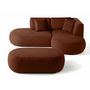 Voir la diapositive 3 : LISA DESIGN Santorini - canapé modulable d'angle droit + pouf - 4 places - en tissu texturé