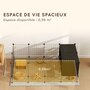 Voir la diapositive 6 : PAWHUT Cage parc enclos modulable rongeurs petits animaux 31 panneaux acier PP noir