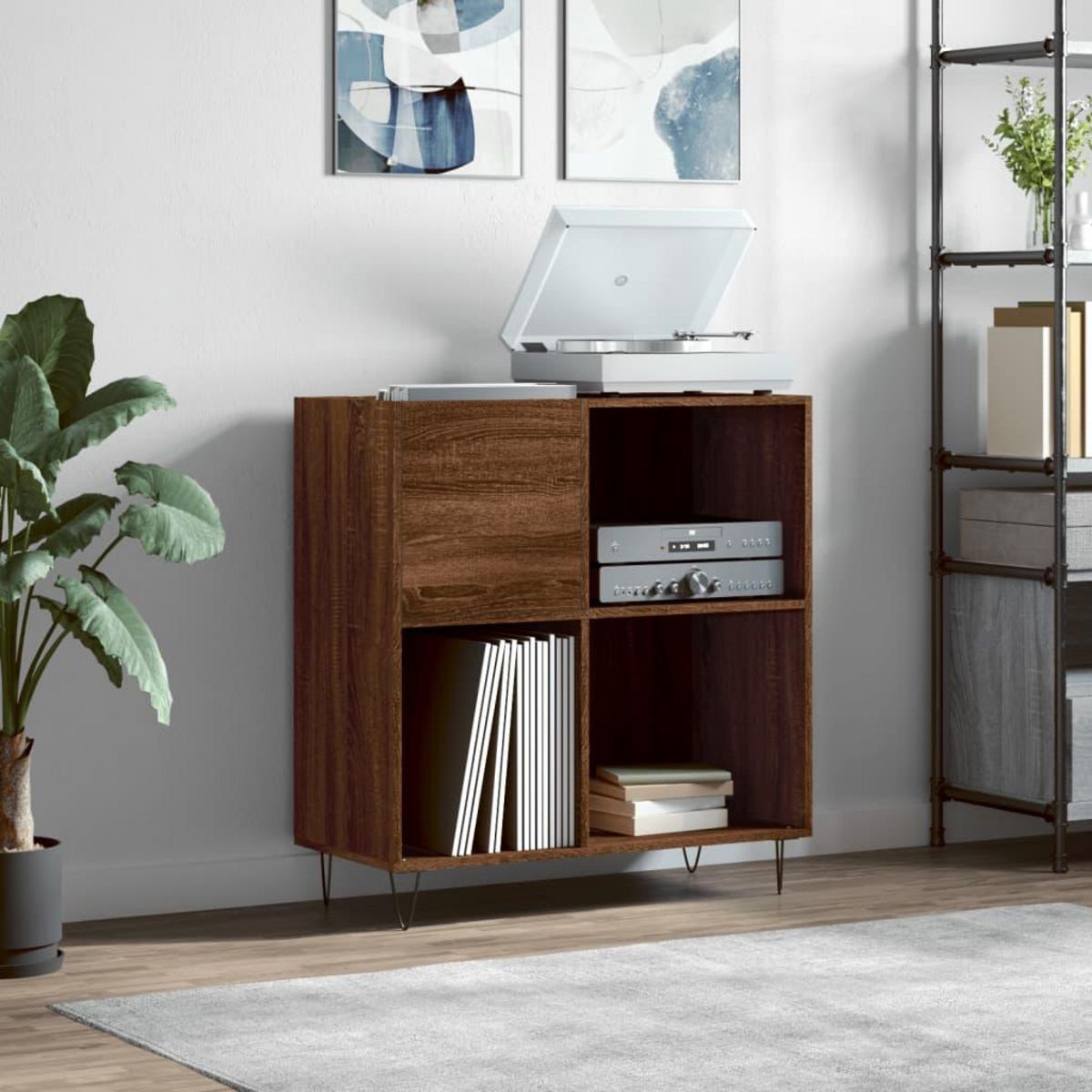 VIDAXL Armoire a disques chene marron 84,5x38x89 cm bois d'ingenierie