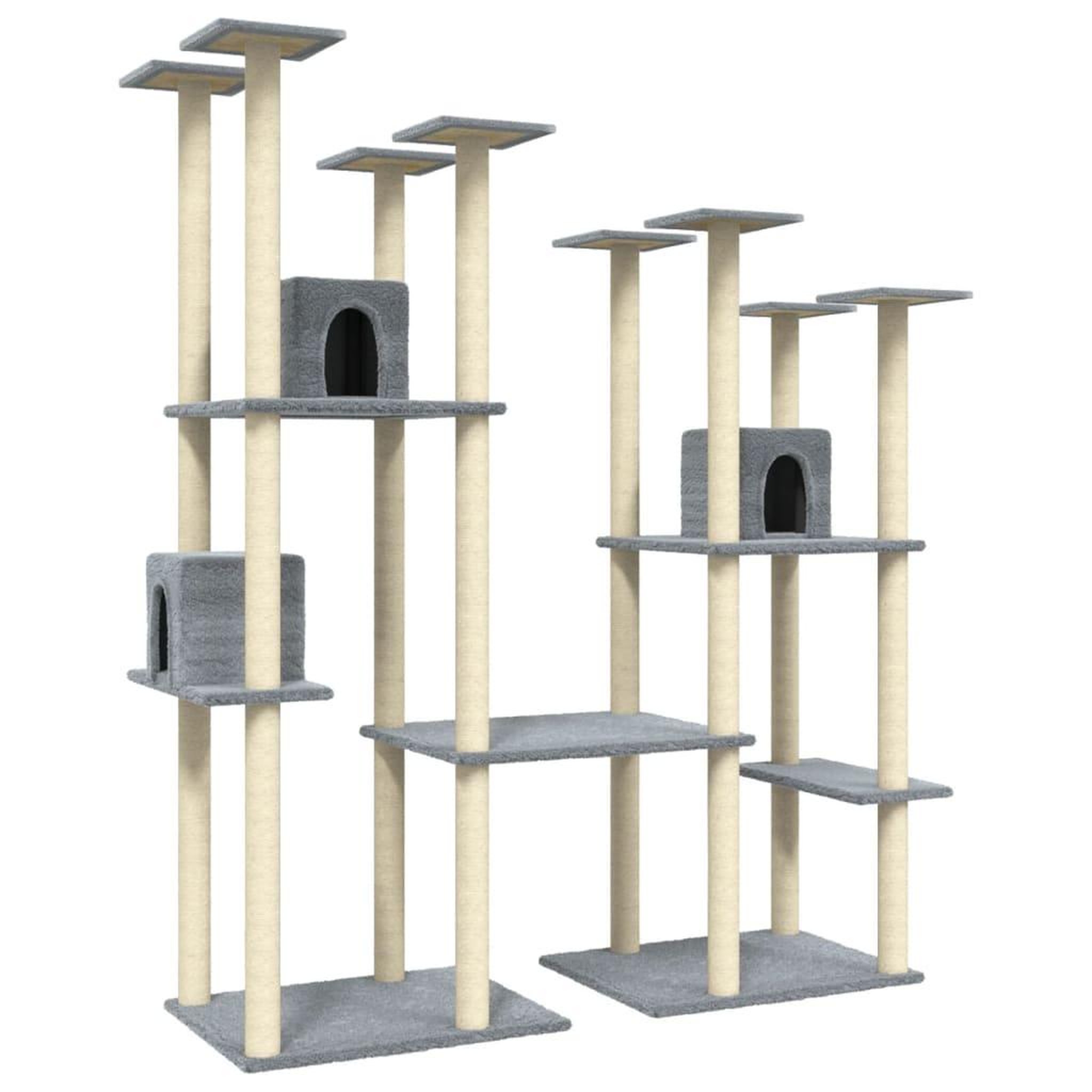 Voir la diapositive 2 : VIDAXL Arbre a chat avec griffoirs en sisal Gris clair 174 cm