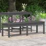Voir la diapositive 3 : VIDAXL Banc de jardin a 2 places gris 159,5x44x45cm bois massif de pin
