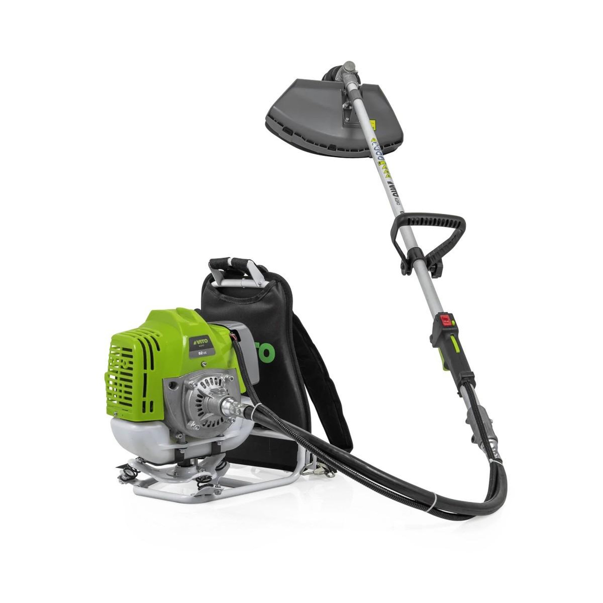 Voir la diapositive 1 : VITO Débroussailleuse thermique essence 52cm³ coupe 25cm avec lame et fil nylon grande autonomie 1h30 vito