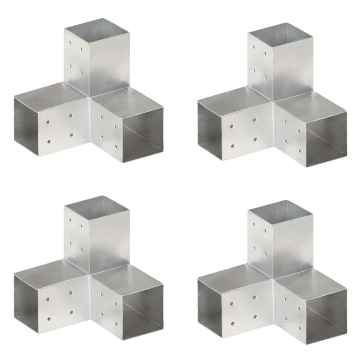 VIDAXL Connecteurs de poteau 4 pcs Forme en Y Metal galvanise 81x81 mm