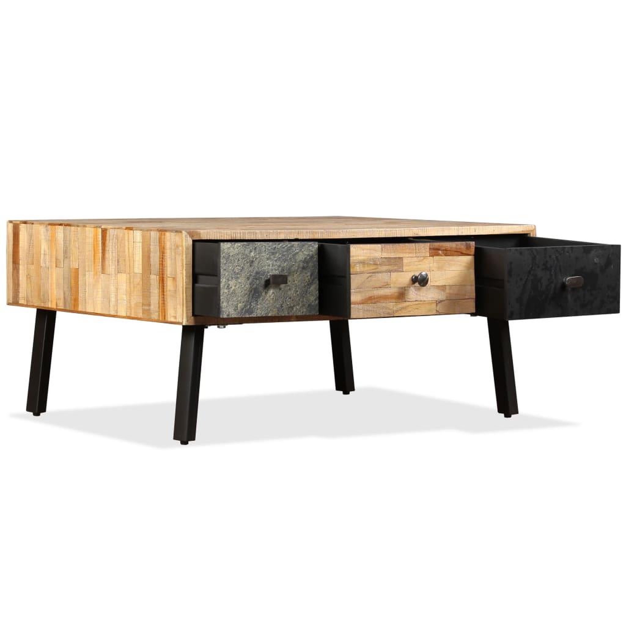 Voir la diapositive 5 : VIDAXL Table basse Teck de recuperation massif 90x65x40 cm