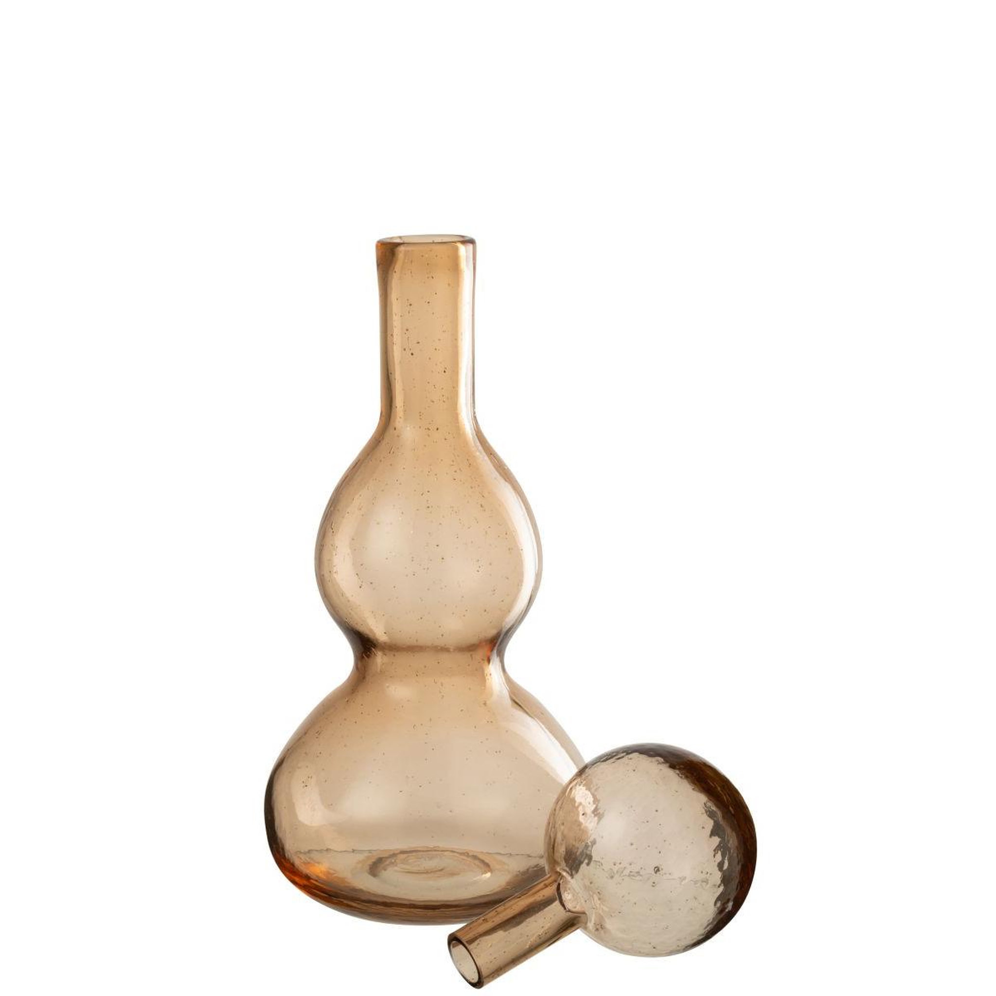 Voir la diapositive 2 : J-LINE Carafe design en verre  carol  42cm caramel