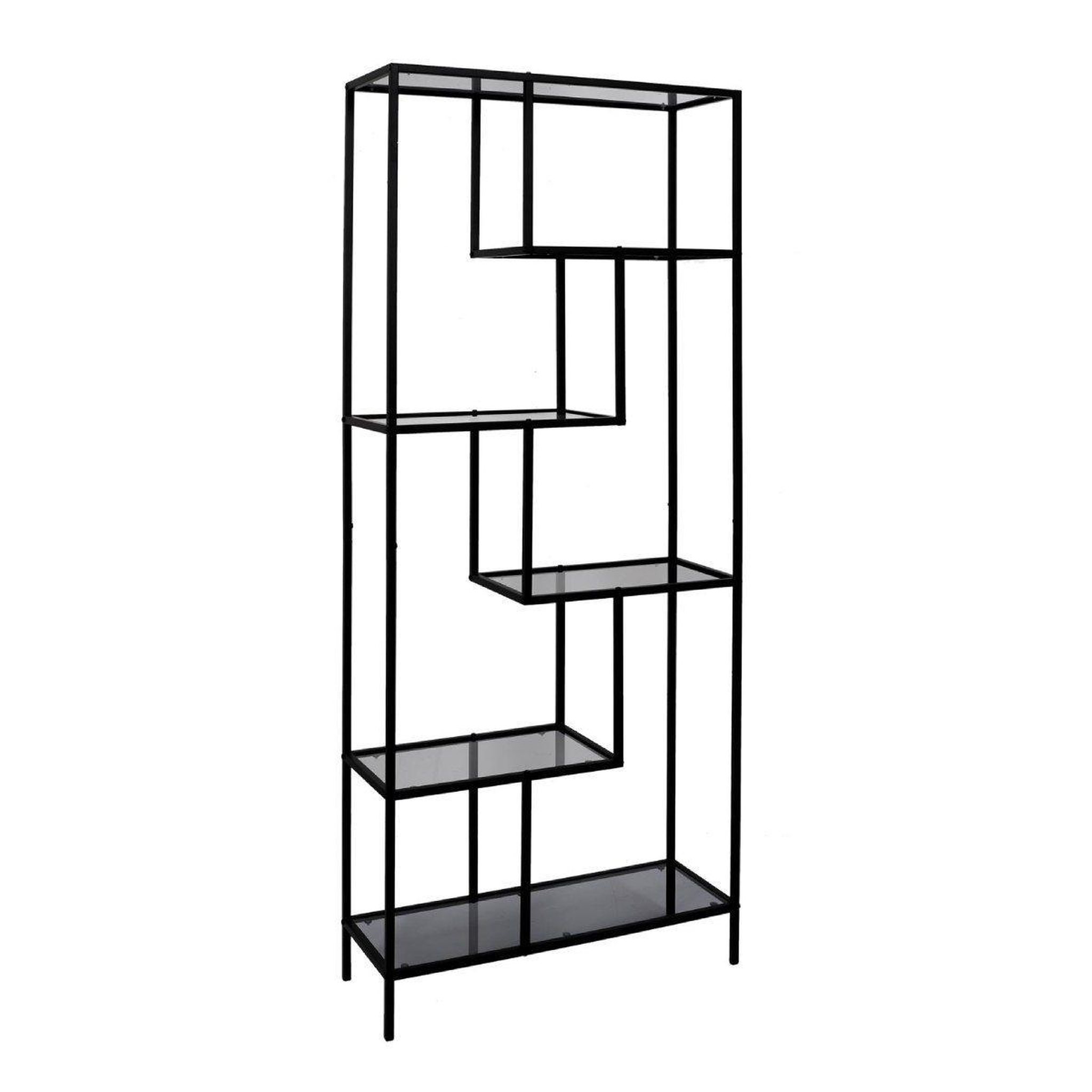 The Home Deco Factory Étagère en verre fumé  edison  180cm noir