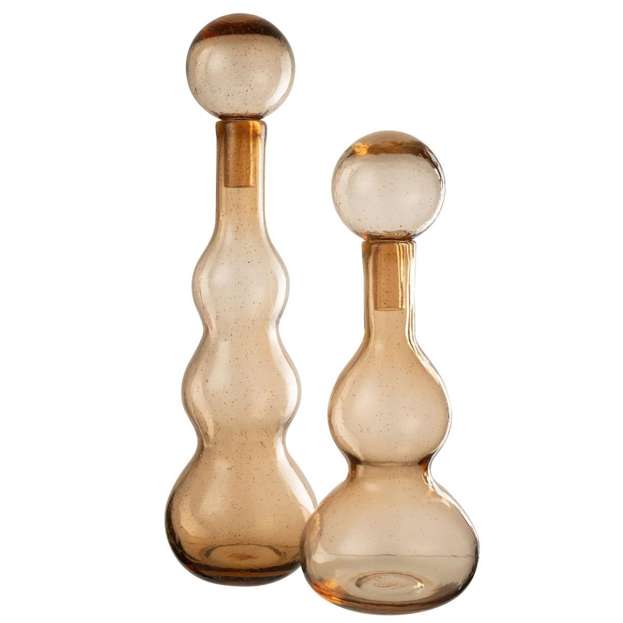 Voir la diapositive 3 : J-LINE Carafe design en verre  carol  42cm caramel