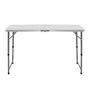 Voir la diapositive 5 : ID MARKET Table de camping pliante réglable en hauteur 120 cm et 4 tabourets blanc