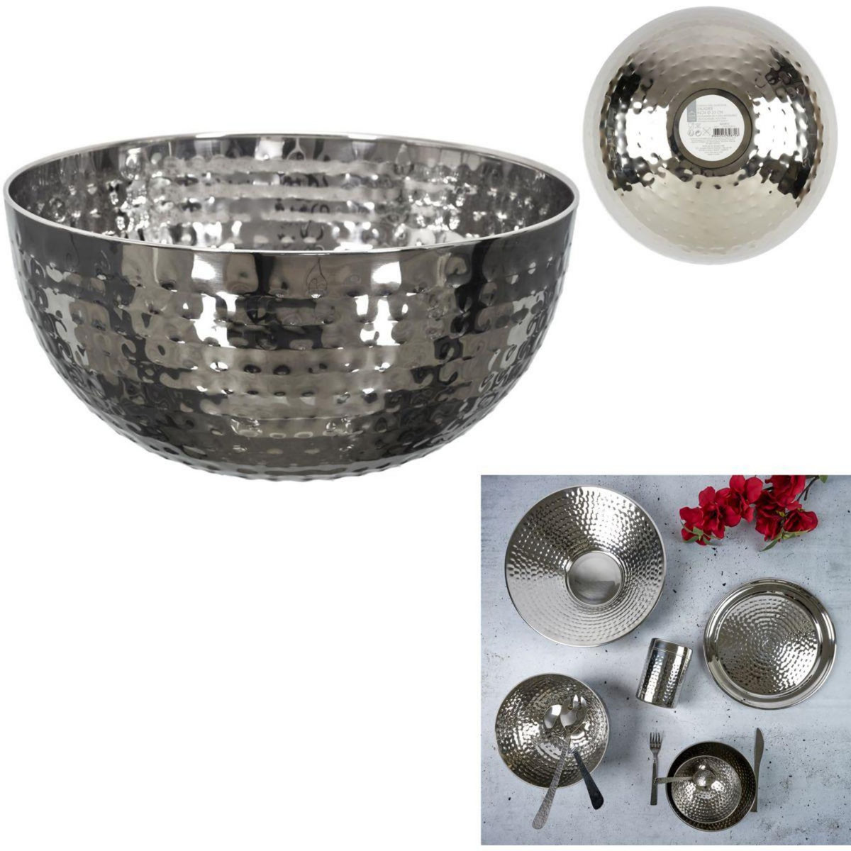 The Home Deco Factory Saladier martele 24cm 3000ml M12