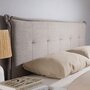 Voir la diapositive 6 : IDIMEX Tête de lit ZELOX 160 capitonnée sur pieds, en tissu