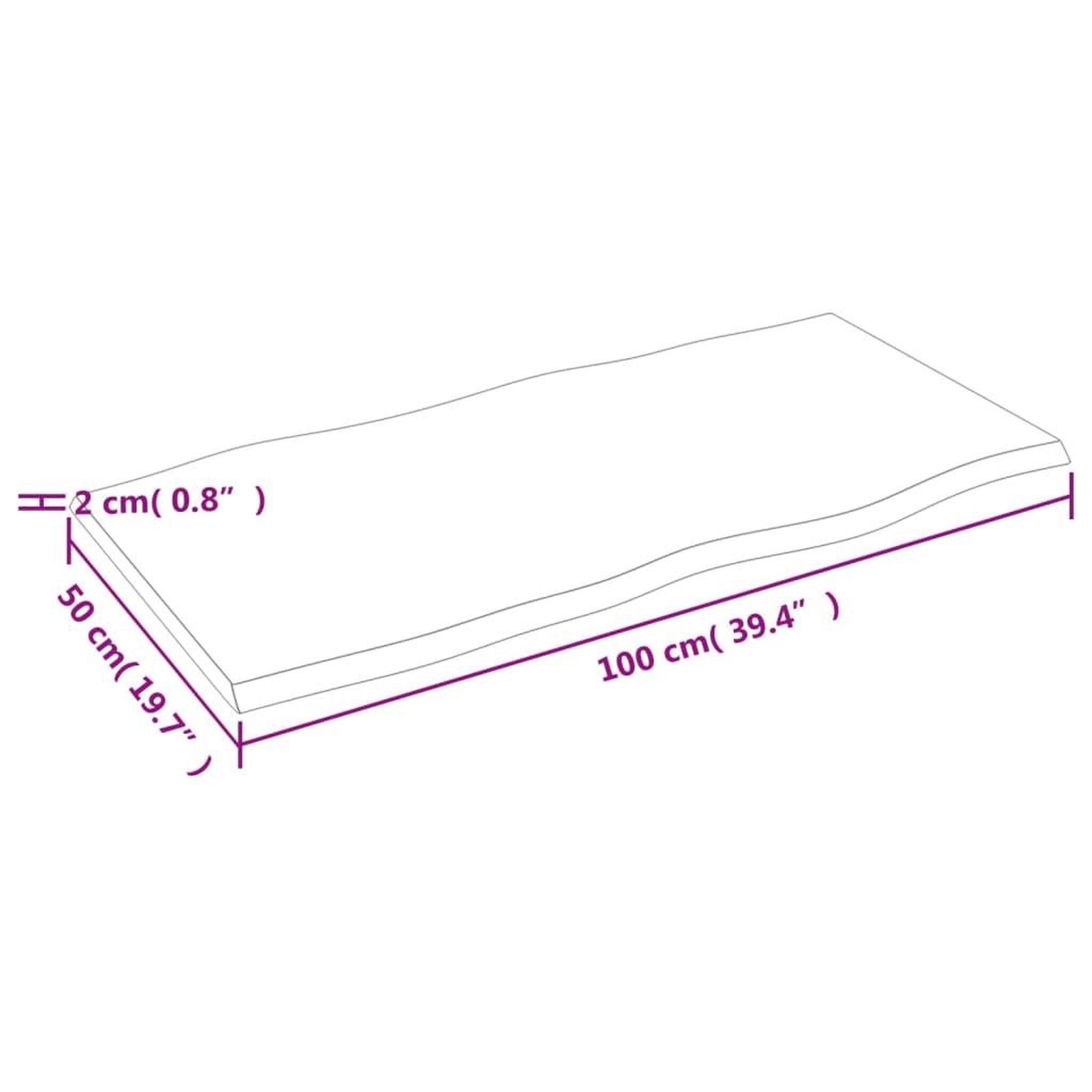 Voir la diapositive 6 : VIDAXL Dessus de table bois chene massif traite bordure assortie