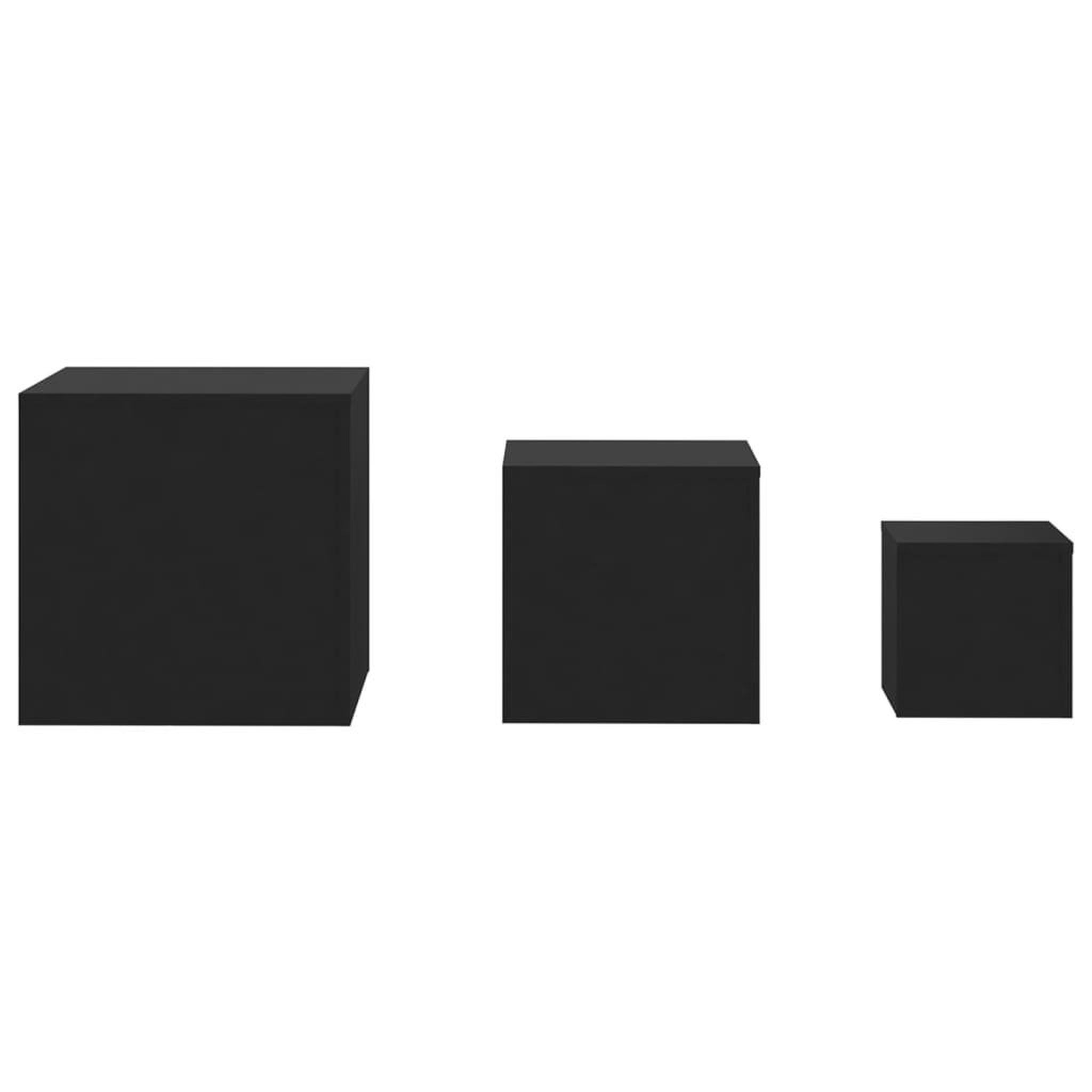 Voir la diapositive 4 : VIDAXL Tables d'appoint 3 pcs Noir Bois d'ingenierie