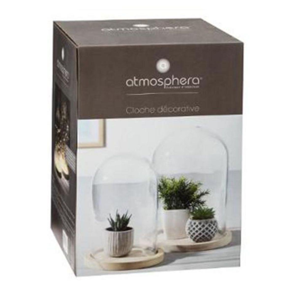 ATMOSPHERA Cloche Décorative en Verre  Shine  26cm Naturel